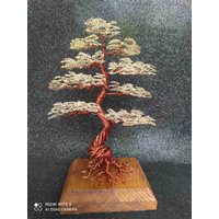 Draht Metall Baum Bonsai Personalisierte Geschenk Kunst Für Ihn Skulptur Handgemachte Wohnkultur Original Kupfer von Kyparisa