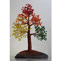 Herbst Baum Metall Bonsai Personalisiert Geschenk Draht Kunst Für Ihn Skulptur Handarbeit Home Dekor Original Kupfer von Kyparisa