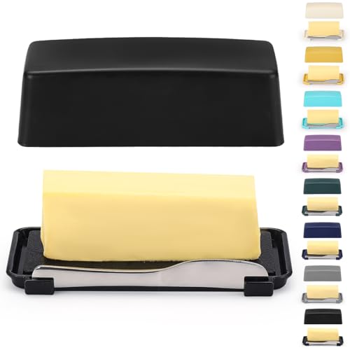 Butterdose Mit Deckel Für Arbeitsplatte, Kyraton Butterdose Mit Edelstahl-Mehrzweck-Buttermesser, Butterbehälter, Küchengeschenk Für Ehefrau, Mutter von Kyraton