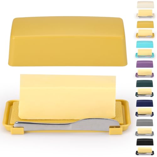 Butterdose Mit Deckel Für Arbeitsplatte, Kyraton Butterdose Mit Edelstahl-Mehrzweck-Buttermesser, Butterbehälter, Küchengeschenk Für Ehefrau, Mutter Butterdose Mit Deckel Für Arbeitsplatte, Kyraton Butterdose Mit Edelstahl-Mehrzweck-Buttermesser, Butterbehälter, Küchengeschenk Für Ehefrau, Mutter von Kyraton