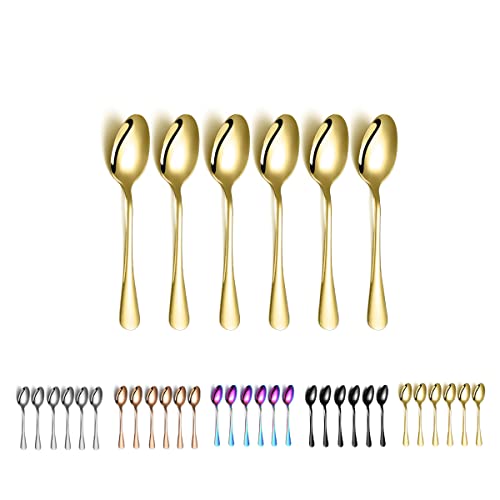 Goldener Kaffeelöffel 6er, Kyraton 12.5cm Edelstahl Titanbeschichteter Golden Teelöffel, Dessertlöffel, Eislöffel, Löffel Besteck 6 Stück Goldener Kaffeelöffel 6er, Kyraton 12.5cm Edelstahl Titanbeschichteter Golden Teelöffel, Dessertlöffel, Eislöffel, Löffel Besteck 6 Stück von Kyraton