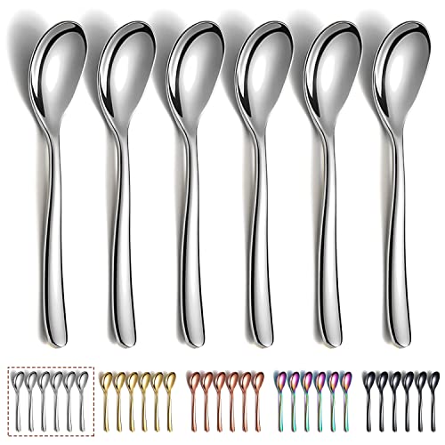 Kaffeelöffel 6 Stück, Kyraton 5,5" Edelstahl Teelöffel Espressolöffel, Dessertlöffel Teelöffel, kleines Mini-Löffel-Set für Partys, spülmaschinenfest von Kyraton