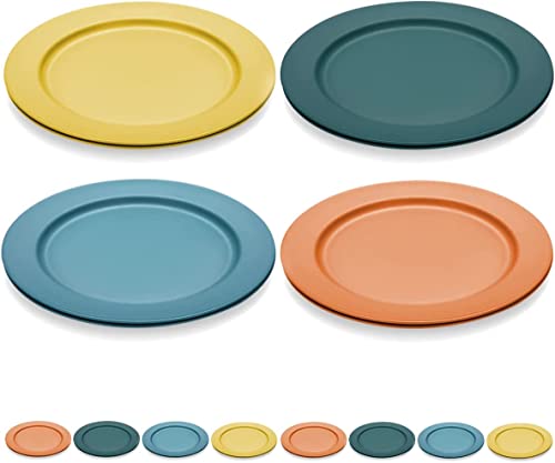 Kyraton 10 Inch Large Plastic Plates 8 Pieces, Dishwasher Safe, Unbreakable And Reusable Light Weight Dinner Plates Microwave Safe(Mutil Color von Kyraton