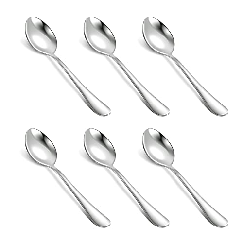 Kyraton 14 cm Kaffeelöffel, Edelstahl, kleine Mini-Löffel, Espressolöffel, Teelöffel, winziges Löffel-Set für Partys, Hochzeit, 6 Stück von Kyraton