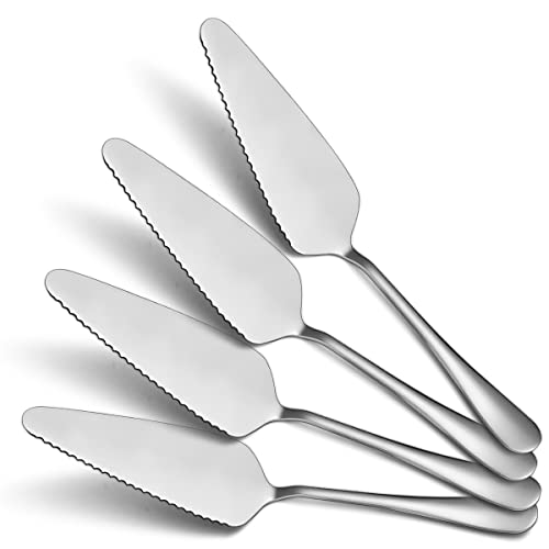 Kyraton Cake Pie Gebäckheber, 4 Stück, Hochzeitstortenmesser und Server-Set, Edelstahl-Kuchenschneider, Hochzeitstorten-Schneidset, Besteck-Set. Kuchenservierset (Silber) von Kyraton