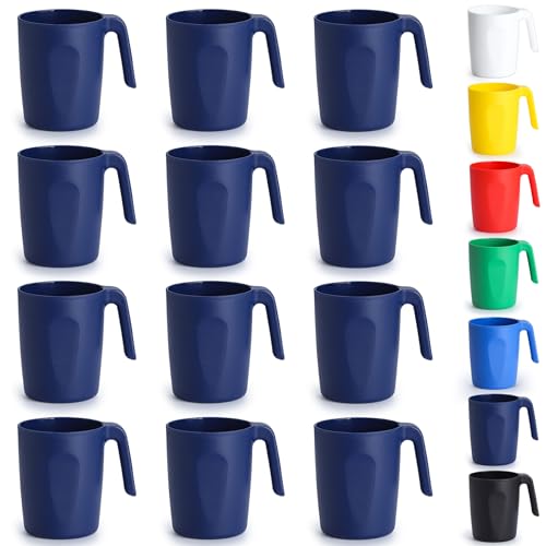 Kyraton Kunststoffbecher Set 12 teilig, unzerbrechliche und wiederverwendbare leichte Reisekaffeetassen, Espressotassen, leicht zu tragen und zu reinigen, mikrowellengeeignet, spülmaschinenfest von Kyraton