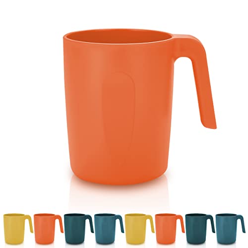 Kyraton Kunststoffbecher-Set 8-teilig, unzerbrechlich und wiederverwendbar, leichte Reise-Kaffeetassen, Espressotassen, leicht zu tragen und zu reinigen, BPA-frei, spülmaschinenfest (orange) von Kyraton