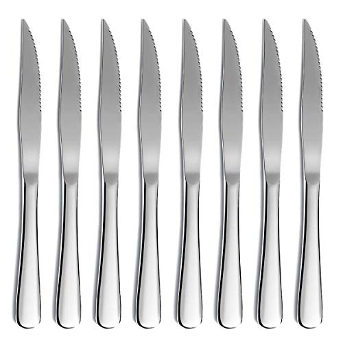 Kyraton Steakmesser-Set, Kyrtaon-Zackenmesser, Edelstahl-Scharfes Messer-Set, Tafelmesser-Set mit 8, Spülmaschinenfest, robust und leicht zu reinigen von Kyraton