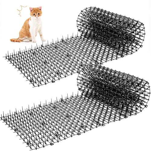 Kyrieval 2 Stück 30 x 200 cm Dornengitter Gegen Katzen, Katzengitter, Katzenabwehrmatte, Katzenabwehr Garten, Anti-Katzen-Katzenschreck für Garten von Kyrieval
