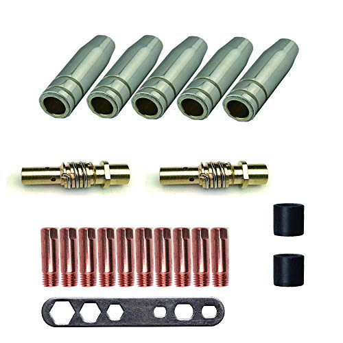 Kyrieval Schweißbrenner, 20-teiliges Set, 5 x Gasdüse, 2 x Düse, 10 x Stromdüse M6 0,8 mm, 2 x Isolator, 1 x Instrument, Edelstahl, Blasbrenner Kyrieval Schweißbrenner, 20-teiliges Set, 5 x Gasdüse, 2 x Düse, 10 x Stromdüse M6 0,8 mm, 2 x Isolator, 1 x Instrument, Edelstahl, Blasbrenner von Kyrieval