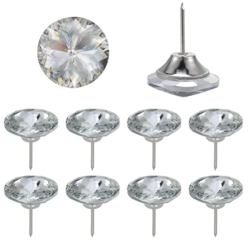 Kyrio 60 Stück Diamant-Kristall-Polsternägel, dekorative Reißnägel, Möbelnägel, Diamant-Pinnnadeln für Möbel, Sofa, Kopfteile, Korkplatte (20 mm, Bauhinia) von Kyrio