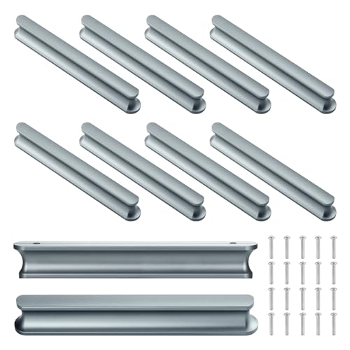 Kyrio Möbelgriffe, Schrankgriffe, Schubladengriffe, Garderobengriffe, Schubladengriffe für Schubladen, Schränke, Möbel, Küche (Grau x 10, 12 cm) von Kyrio