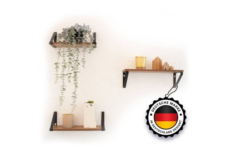 Kyto Wandregal Kyto Wandregal Set – 3er-Set Schweberegale aus Metall mit Holzplatten Kyto Wandregal Kyto Wandregal Set – 3er-Set Schweberegale aus Metall mit Holzplatten von Kyto