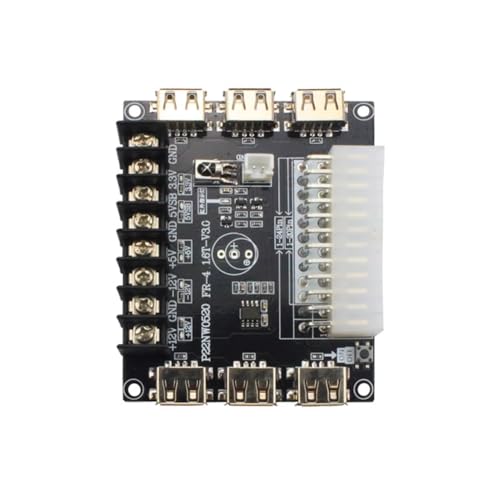 Kytxqikd 24 Pin/20Pin ATX Netzteil Breakout Board Stromanschluss Unterstützung 12V -12V 5V 5VSB 3,3V Ohne Gehäuse von Kytxqikd