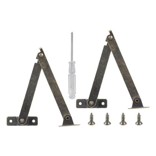 Kyuionty Klappdeckelscharniere in Antik-Bronze, für Möbel, Schränke, Schränke, Holzkisten, Schmuckkästen, Display, 10,8 x 1,1 cm (zusammengeklappt Länge x Breite), 2 Stück von Kyuionty