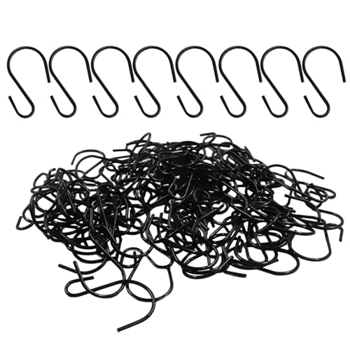 Kyuionty Kleine S-Haken, 2,5 cm, Ornament-Aufbewahrung, S-förmige Haken, Großpackung zum Aufhängen von Schmuck, Ketten, kleinen Küchengeschirr, Topfpflanzen, Schwarz, 120 Stück von Kyuionty
