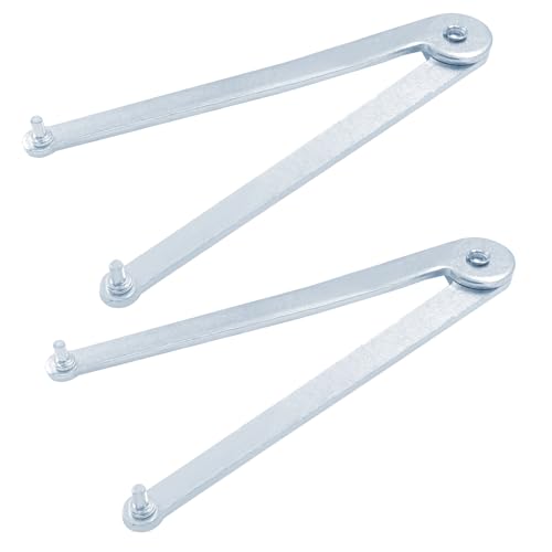 Kyuionty Universal-Winkelschleiferschlüssel, Kontermutterschlüssel mit gebohrten Löchern, 4 mm, für runde Muttern und Winkelschleifer, 160 mm Länge, 2 Stück von Kyuionty