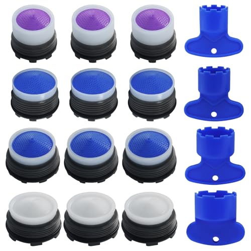 Kyuionty Wasserhahn-Luftsprudler M16,2 18,2 21,2 23,5 mm, Spülbecken-Cache-Durchflussbegrenzer, Ersatz mit Wasserhahnbelüfter, Schlüssel, Entfernungswerkzeug für Badezimmer, Küche, 12 Stück Kyuionty Wasserhahn-Luftsprudler M16,2 18,2 21,2 23,5 mm, Spülbecken-Cache-Durchflussbegrenzer, Ersatz mit Wasserhahnbelüfter, Schlüssel, Entfernungswerkzeug für Badezimmer, Küche, 12 Stück von Kyuionty