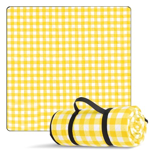 Kyzuzia Picknickdecke 200x200cm,faltbar & tragbar, ideal für Outdoor-Picknick, Strand, Camping & leicht zu tragen, mit Baumwolle gepolstert,Waschbar von Kyzuzia