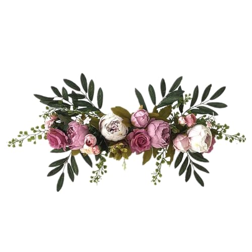 Kznifmk 1 Stück Künstliche Rosenblütengirlanden, mit Künstlichen und Grünen Blättern Wie Abgebildet, für Dekorationen im Haus, und Garten von Kznifmk