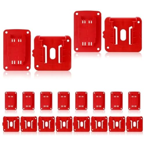 Kznifmk 10 Stück Batteriesockel und Werkzeug-Wandhalterung für Batterien, Halterungen, Dock-Halter für Elektrowerkzeuge, Rot von Kznifmk