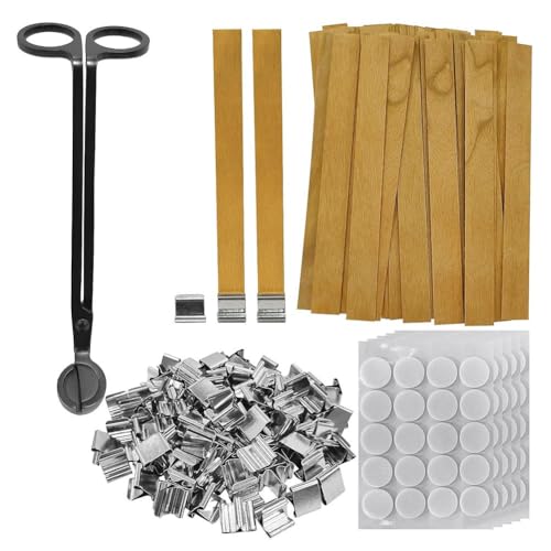 Kznifmk 100er Set Holzdochte für Kerzen, Holzdochte für Kerzen, Verdickte Holzdochte mit Eisenständer für die DIY-Kerzenherstellung Kznifmk 100er Set Holzdochte für Kerzen, Holzdochte für Kerzen, Verdickte Holzdochte mit Eisenständer für die DIY-Kerzenherstellung von Kznifmk