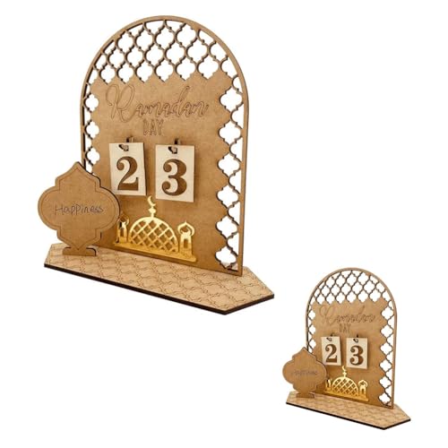 Kznifmk 2 Stück Ramadan-Kalender Countdown für Zuhause – Ramadan-Tischdekoration – Ramadan-Geschenke für Kinder B von Kznifmk
