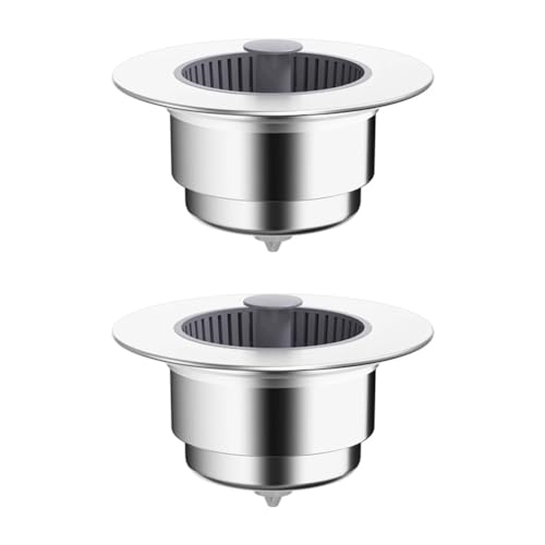 Kznifmk 2-Teiliger Küchenfilter, Spülbecken -Up Verchromtes Spülbeckensieb, Silberner ABS-Abflusskorb, Verstopfung Blockierender, Leckageverhindernder Stopfen Kznifmk 2-Teiliger Küchenfilter, Spülbecken -Up Verchromtes Spülbeckensieb, Silberner ABS-Abflusskorb, Verstopfung Blockierender, Leckageverhindernder Stopfen von Kznifmk