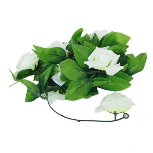 Kznifmk 2 künstliche Rosengirlanden für Hochzeit/Haus/Garten – Hellgrün von Kznifmk