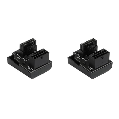 Kznifmk 2 x ATX3.0 12VHPWR 12 + 4 16 Pin PCIe5.0 450 W Adapter Stromkabel Anschlüsse 180 Grad für 4090 4080 4070, RVS, Schwarz von Kznifmk