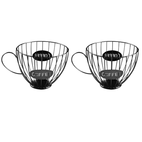 Kznifmk 2 x Aufbewahrungskorb für Kaffee, Obst, Kapseln in Form eines Kaffeepads, Halter und Organizer für Kaffee, Hotel, Schwarz Kznifmk 2 x Aufbewahrungskorb für Kaffee, Obst, Kapseln in Form eines Kaffeepads, Halter und Organizer für Kaffee, Hotel, Schwarz von Kznifmk