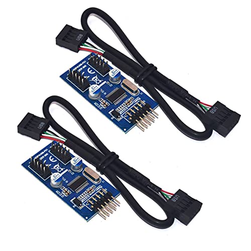 Kznifmk 2 x Motherboard, 9-polig, USB, 2 x USB-2.0-Adapterkarte, 9-polig, zweifach Kznifmk 2 x Motherboard, 9-polig, USB, 2 x USB-2.0-Adapterkarte, 9-polig, zweifach von Kznifmk