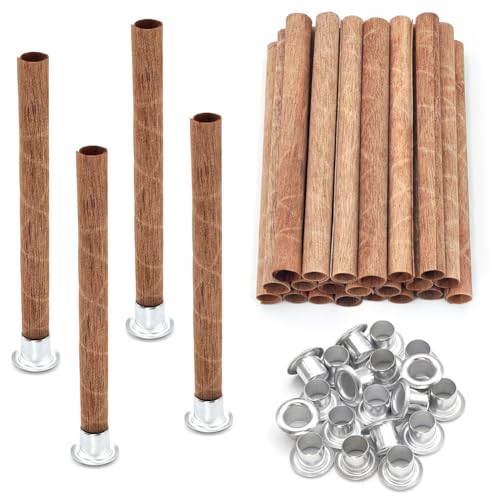 Kznifmk 20 Stück -Spiraldochte für Kerzen, 100 X 8 mm, Holzdochtrohr mit Ständer Zur Kerzenherstellung, Natürliches Rundes Kznifmk 20 Stück -Spiraldochte für Kerzen, 100 X 8 mm, Holzdochtrohr mit Ständer Zur Kerzenherstellung, Natürliches Rundes von Kznifmk