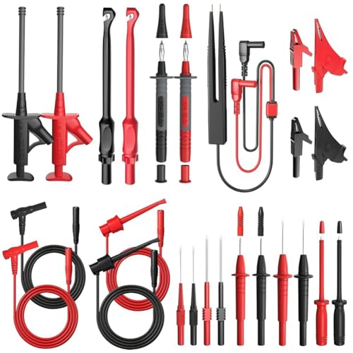 Kznifmk 25-Teiliges Multimeter-Testkabelset, Testkabel-Set Aus Kunststoff mit Austauschbaren Krokodilklemmen, Drahtdurchstoß-Sonden, Krokodilklemmen Kznifmk 25-Teiliges Multimeter-Testkabelset, Testkabel-Set Aus Kunststoff mit Austauschbaren Krokodilklemmen, Drahtdurchstoß-Sonden, Krokodilklemmen von Kznifmk