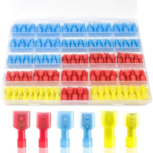 Kznifmk 280-Teiliges Spatenverbinder-Set, 22–10 AWG Schnelltrenn-Drahtverbinder, Nylon-Isolierte -Anschlussverbinder, Einfache Installation, Einfach zu Bedienen. von Kznifmk