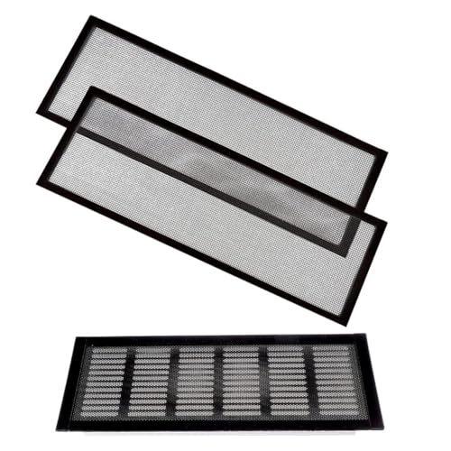 Kznifmk 2er-Pack Schwarzes Bodengitter/Entlüftungsgitter, 4 X 10 - Magnetische Silikon-Entlüftungsgitterabdeckung für Klimaanlagen im Haushalt von Kznifmk