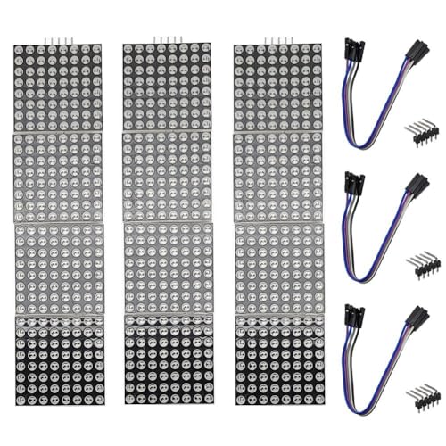 Kznifmk 32X8 Dot-Matrix-LED-Anzeigemodul 4-In-1-Common-Cathode-MCU-Steuerung mit 5-Poligem Kabel für (Mehrfarbig), Langlebig, Einfache Installation, Einfach zu Bedienen von Kznifmk