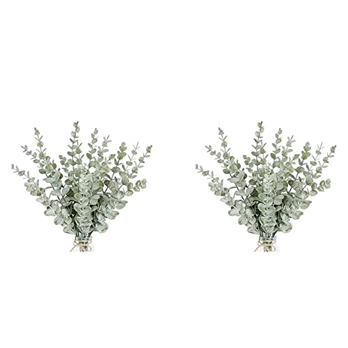 Kznifmk 36 Stück Eukalyptus-Stiele, künstliche Eukalyptusblätter, Zweige mit echten grauen Touchscreens von Kznifmk