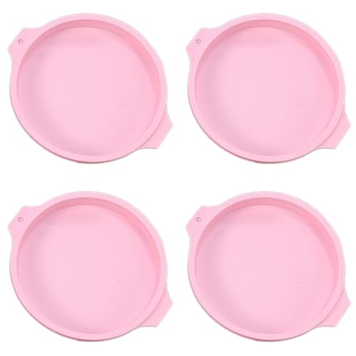 Kznifmk 4-Teiliges Kuchenform-Set, Rund, Kuchenschicht, Backformen für Backwerkzeug, Regenbogenkuchen und Mousse, Rosa, 8 von Kznifmk