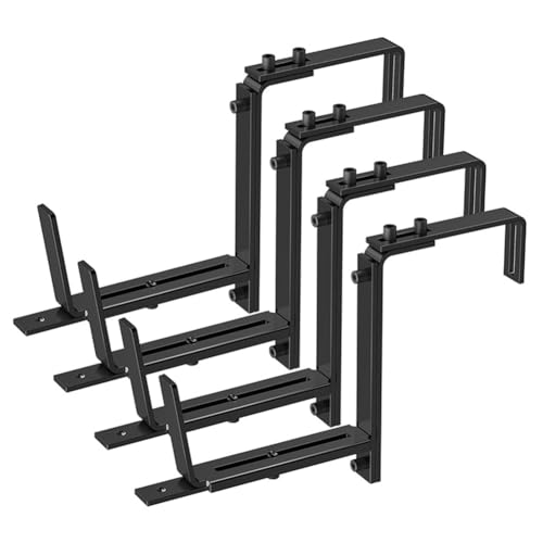 Kznifmk 4 Verstellbare Pflanzkastenhalterungen (6 Bis 12,5) für Blumenkastenhalter, Fensterkästen, Pflanzkübel, Haken, Wand von Kznifmk