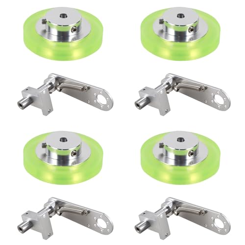 Kznifmk 4 x 200 mm Aluminium-Polyurethan-Industriegeber-Rad mit 20 mm Aluminium-Encoder-Halterung Kznifmk 4 x 200 mm Aluminium-Polyurethan-Industriegeber-Rad mit 20 mm Aluminium-Encoder-Halterung von Kznifmk