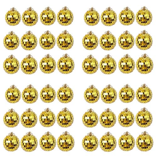 Kznifmk 48 Stück Disco-, Dekoration, Lichteffekte, Party oder DJ, Dekoration, Bühnenzubehör (5,8 cm, Gold) von Kznifmk