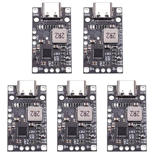 Kznifmk 5 Stück Typ-C 3,7 V 3S Lithium-Batterie-Boost- Unterstützt QC-Schnellladen mit LED-Anzeige für Ausgeglichene Ladung von Kznifmk