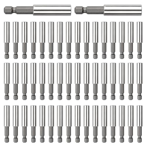 Kznifmk 50PCS Starker Magnetischer Bohrer-Bit-Verlängerungshalter, 1/4-Sechskantschaft, Stahl-Schraubendreher-Verlängerung für Schlagschrauber, 2,36, Einfache Installation, Einfach zu Bedien Kznifmk 50PCS Starker Magnetischer Bohrer-Bit-Verlängerungshalter, 1/4-Sechskantschaft, Stahl-Schraubendreher-Verlängerung für Schlagschrauber, 2,36, Einfache Installation, Einfach zu Bedien von Kznifmk