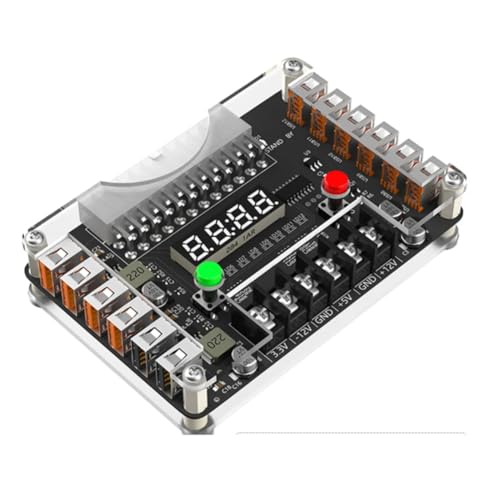 Kznifmk ATX-Netzteilmodul, 12 USB-Anschlüsse, 3 A, 3,3 V, 5 V, 12 V, 12 V, Ausgangsspannung mit Gehäuse aus Acryl von Kznifmk
