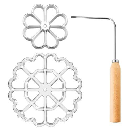 Kznifmk Achappam-Form, Bunuelos-Form mit, Rosenblüten-Kekse, Bunuelos-Werkzeug, Gegossenes Waffelform-Set zum Backen in der Küche von Kznifmk