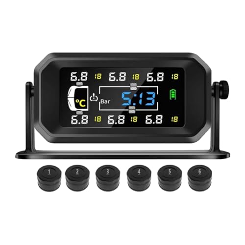 Kznifmk Auto RV LKW TPMS 6 Räder Sensor Solar Reifendruckkontrollsystem Temperatur Uhr Luftdruckanzeige Alarm A Kznifmk Auto RV LKW TPMS 6 Räder Sensor Solar Reifendruckkontrollsystem Temperatur Uhr Luftdruckanzeige Alarm A von Kznifmk
