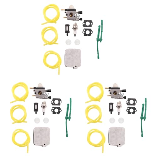 Kznifmk BG55 Vergaser für BG45 BG65 BG85 Laubbläser C1Q-S68 C1Q-S68G mit Luftfilter-Tune-Up-Kit, 3 Stück von Kznifmk