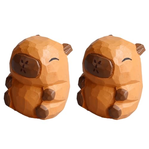 Kznifmk Capybara, Handgefertigte Tierschnitzereien, Süße Ornamente, Büro-/Schreibtisch-Dekoration, Geschenk-Ornamente von Kznifmk