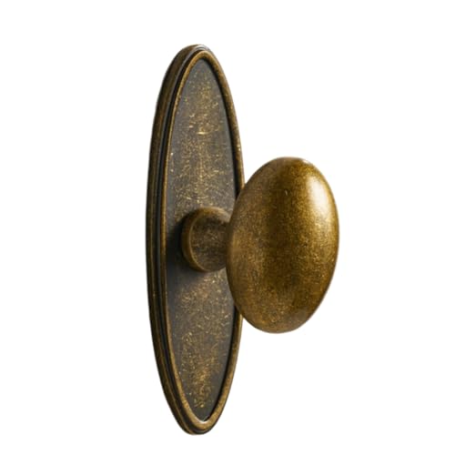 Kznifmk Dekorative Möbelknöpfe aus Messing mit Vintage-Behandlung in Eiform in Form einer Eisblume, aus antikem Messing von Kznifmk